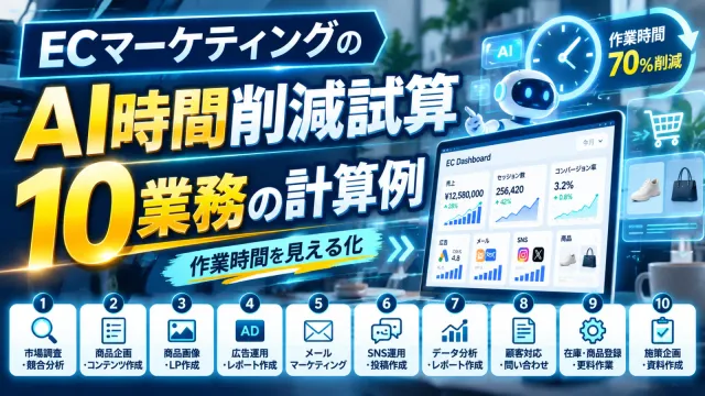 ECマーケティング業務AIによる時間削減｜10業務の計算例