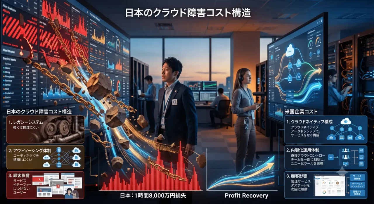 日本企業のクラウド障害コストはなぜ高い？──米国比較で読む「1時間8,000万円」損失の構造