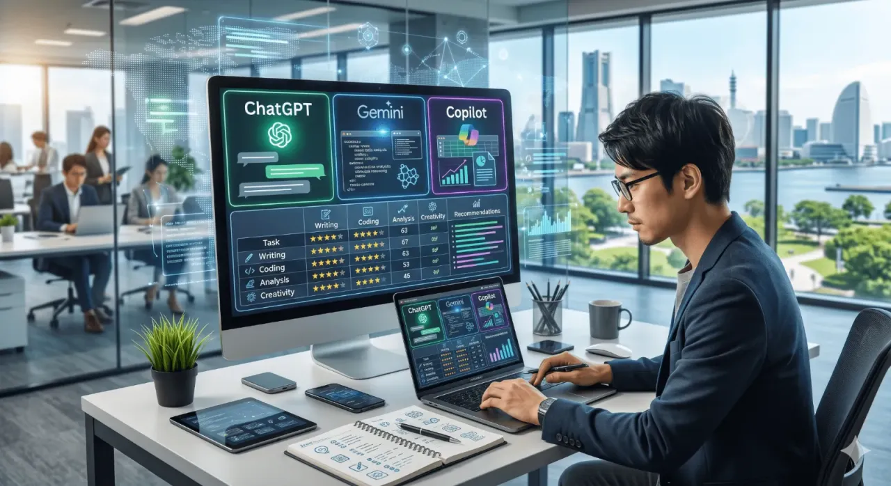 【2026年最新版】ChatGPT・Gemini・Copilot徹底比較｜業務別に最強のAIツールを選ぶ完全ガイド